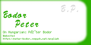 bodor peter business card